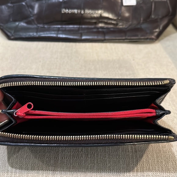 Nwt Dooney & Bourke exotic Denison croc 1975 Vintage tote & wallet set - Picture 5 of 8